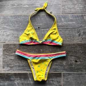 Salinas Itty Bitty Yellow Polk-a-Dot Bikini Size S